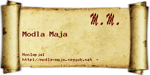 Modla Maja névjegykártya